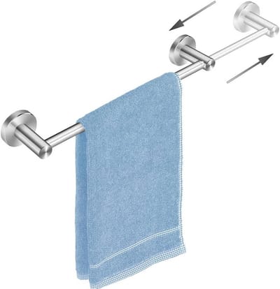 Verstelbare Handdoekhouder van RVS voor Badkamer, Slaapkamer en Keuken - 40-70 cm, Inclusief Schroeven