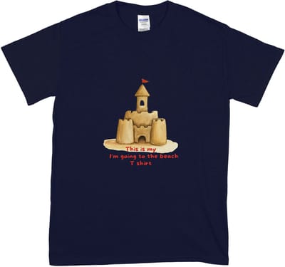 Grappig Dames en Heren T Shirt met Tekst en Illustratie - 'Dit is mijn Ik ga naar het Strand T Shirt' - Blauw - S