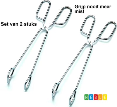 BBQ-tang Set van 2 stuks - Barbecue BBQ tang - 31 cm - Vleestang , Serveertang van Heble®