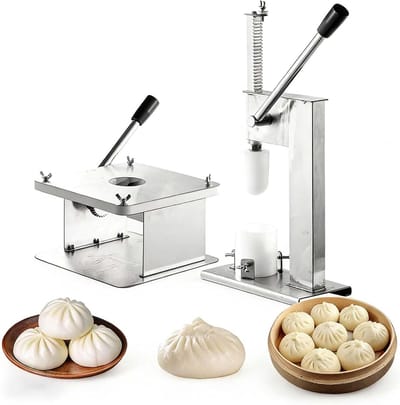 Broodjesmaker - Deegpers Broodvormer - Broodjes Maken - Hand- en Halfautomatisch - 400-500 per uur - Zilver