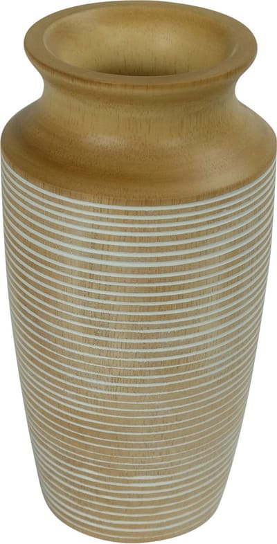 Fine Asianliving Japandi Vaas Mangohout Handgemaakt Wit D9xH21cm