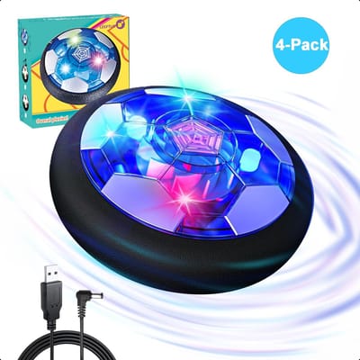4-Pack Tech Essentials Hover Bal - 18cm - Led Verlichting - Oplaadbaar - Zwevende - Zachte Binnen Voetbal - Indoor Air Speelgoedbal - Kinderen