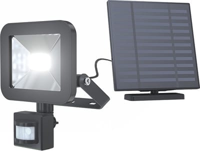 Calex Wandlamp Spot On Solar 800 Lumen - Kunststof - Zwart - 18x3x12 cm (BxHxD)