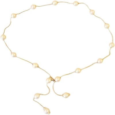 Verstelbare parelkettingriem voor dames - Elegante tailleaccessoires voor jurk, jeans en rok, goudkleurig design