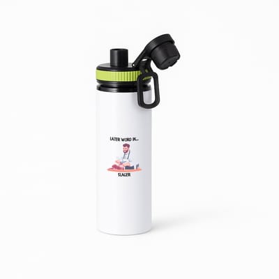 Hacebo® - Later word ik slager waterfles met draaidop groen - Slager - Baby's - Slager - poelier - ambachtelijk slager - vleesspecialist - water fles - 850ML