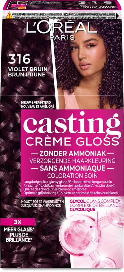 L'Oréal Paris Casting Crème Gloss Violet Bruin 316 - Semi-permanente Haarkleuring Zonder Ammoniak