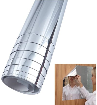 TOVBMUP Flexibele spiegelsticker - Spiegelsticker - Zelfklevend - Knipbaar - Waterdicht en vochtbestendig - Geen glas nodig - Geschikt voor meubels, muren, kasten, badkamers - 50*200cm