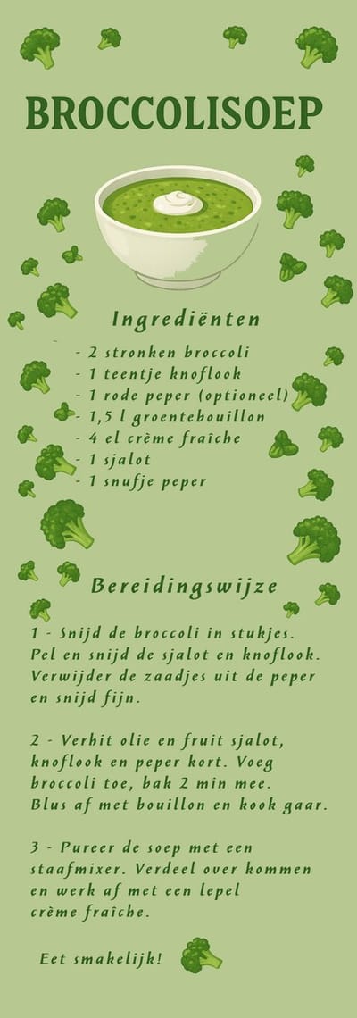 Vloerkleed 65x180cm - De Groen Home SmaakKunst Serie Broccolisoep - Wasbaar Antislip - Laagpolig Zacht Tapijt
