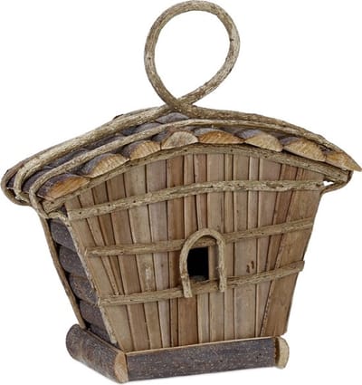 Vogelhuis decoratie - hangend - 29 x 27 x 11 cm - hout