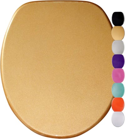 Glitter WC Bril - Luxe Toilet Deksel - Badkamer Decoratie - Softclose Mechanisme - Verstelbare Scharnieren - Goud