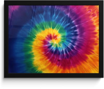 Poster in lijst - Fotolijst 40x30 cm - Posters - Regenboogkleuren - Spiraal - Kleurrijk - Posterlijst zwart - Decoratie - Wanddecoratie woonkamer - Muurdecoratie slaapkamer