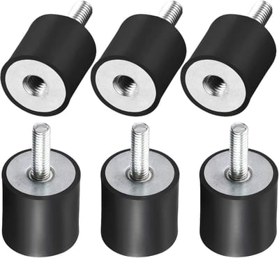 6 x M8 Schokdemper, Rubber Buffer voor Vibratieabsorptie, Geluidsdempende Silent Block voor Motoren, Waterpompen en Bootspolen