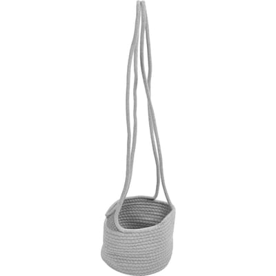 Panier suspendu Corde en coton et jute Pot de fleurs suspendu durable Support pour plantes Organisateur de rangement Décoration d'intérieur Gris