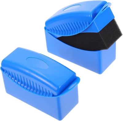 Auto Banden Poetsborstel - Wax Applicator - Banden Onderhoud - Gebogen Ontwerp - 12x7x5.5cm - Blauw