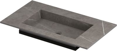 INK Post wastafel in keramische slab met envelop bodem zonder kraangat 80x45x1cm, armani grey mat