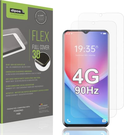 dipos FLEX – 2x Matte Screenprotector geschikt voor FOXIONO H88 | Volledige Schermbescherming | Case-Friendly
