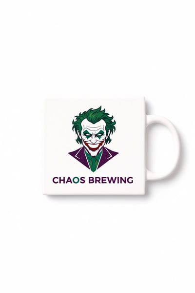Chaos Brewing Keramische Tegel – Grappig Schurken Clown Gezicht Wanddecoratie Cadeau voor Humor en Comic Fans