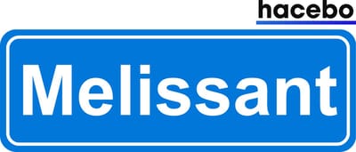 Hacebo - Plaatsnaam Sticker - 29x10 CM - Melissant sticker - Verkeersborden sticker - grappige cadeaus - Melissant