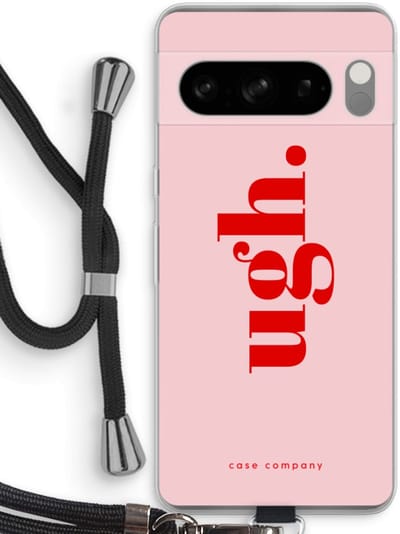 Case Company® - Hoesje met koord geschikt voor Google Pixel 8 Pro hoesje met Koord - Ugh - Telefoonhoesje met Zwart Koord - Bescherming aan alle Kanten en Over de Schermrand