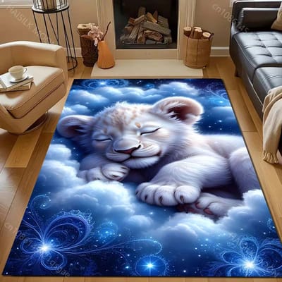 In The Novel Slapen in De Wolken Print Tapijt voor Slaapkamer Woonkamer Bedzijde Bank Vloermat Modern Huisdecoratie Gebiedskleed 80x140cm (31x55in)