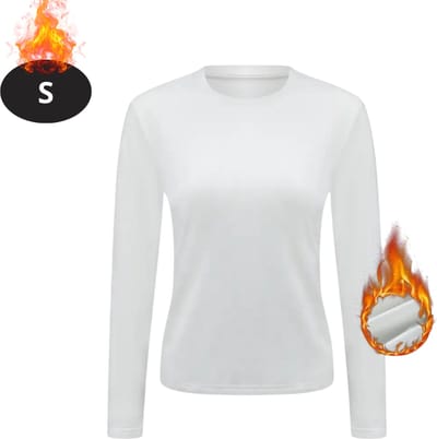 Bovista Thermokleding Dames - Thermoshirt - Polyester - Winter - Lange Mouwen - Wit - S
