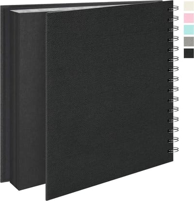 JGS Premium - Scrapbooking album 205x205 cm fotoalbum reisalbum met getextureerde omslag - bruiloften kinderen familie afstuderen - 20 vellen 40 pagina's zwart