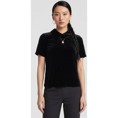 & Other Stories Etienne Velvet Top Black Maat: 32 | Blouses Outlet | Dames | Zwart