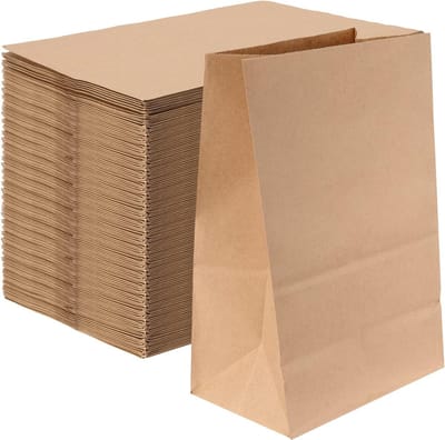 100 Stuks 20 x 30 x 12,5 cm Bruine Papieren Tassen - Kleine Kraft Tassen voor Voedsel, Verjaardagsfeest en Bruiloft