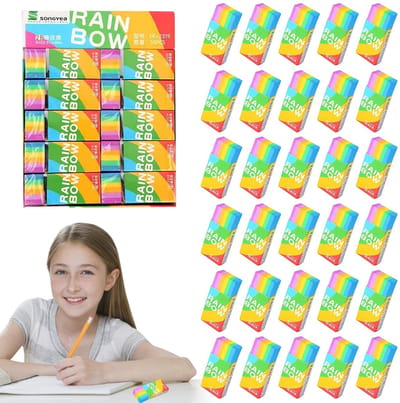 Dailygoods- Gummetjes 30 Stuks - Mini-gummetjes 2B - Hoogwaardig Rubber - Zacht en Glad - Voor Potloden en Kleurpotloden - Ideaal voor Tekenbehoeften - Gummetje