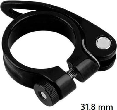 31,8mm Quick release zadelklem met lever voor 27.7 tot 28,6mm zadelpen - Zwart