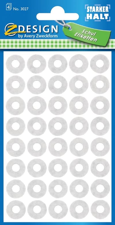 Versterkingsringen Zweckform 13mm wit blister 4 vel