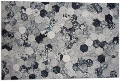 Acrylglas - Patroon met Grijs - 90x60cm Foto op Acrylglas (Met Ophangsysteem)