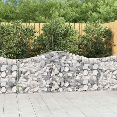 vidaXL - Schanskorven - 8 - st - gewelfd - 200x30x80/100 - cm - gegalvaniseerd - ijzer