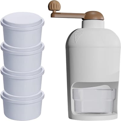 Sneeuw Kegel Maker - IJs Crusher - Cocktails Maken - Handmatig Bedienbaar - 10x24 cm - Wit