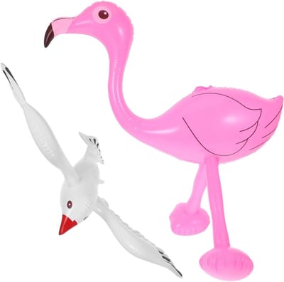 Opblaasbaar Speelgoed - Drijvende Zeevogel Flamingo - Waterpret Buiten - Herbruikbaar Duurzaam Materiaal - 50 x 45 cm - Diverse Kleuren