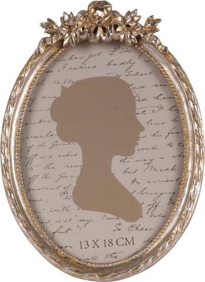 Baroque - Fotolijst - Fotolijst 13x18 cm - Zilver - Resin - Ovaal - Staand - 20x14x1 - Polyresin