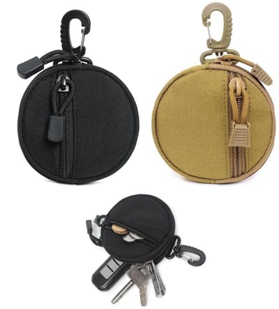 Dailygoods - Muntzakje - Sleutelhanger - Compact en lichtgewicht - Zwart - Mini-portemonnee - Perfect voor dagelijks gebruik - Sleutelhanger