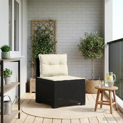 vidaXL - Eén-zits - Tuin - Sofa - met - Kussens - Rieten - Look - PP - Antraciet