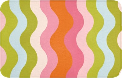 Badmat 80x50 cm - Antislip - Banen - Golven - Kleurrijk - Verticaal - Badmatten voor badkamer - Badkamermat - Douchemat - Badkamer mat