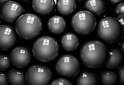 Fotobehang Abstract Modern Black Balls | XL - 208cm x 146cm | 130g/m2 Vlies