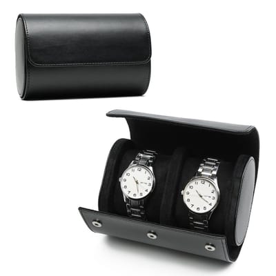 Dailygoods- Horloge Box Luxe PU Leer - Horloge Doos - Organizer - Reistasje - Cadeau voor Mannen - 2 Horloges - Veilig en Elegant - Horloge Etui