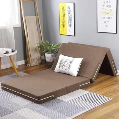 Gastenmatras Opvouwbaar - Logeerbed Schuimmatras - Comfortabele Slaapplaats - Wasbare Hoes - 8x60x200cm - Kaki
