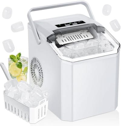 IJsblokjesmachine - IJsmaker - Dranken Koelen - Zelfreinigend Systeem - 14 kg per dag - Wit