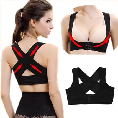 LOUZIR Dames Rugband - Rugbrace - maat S - Zwart