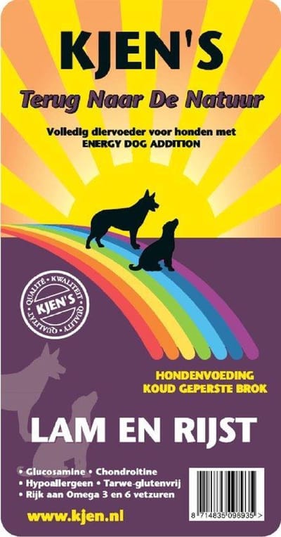 Kjen's geperst hondenvoer Lam & Rijst 15 kg - Hond