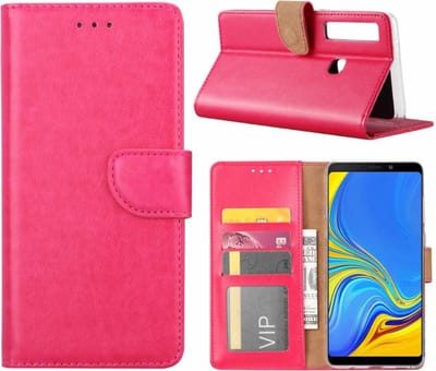 LuxeBass Hoesje geschikt voor Samsung Galaxy A9 (2018) - Bookcase Roze - portemonnee hoesje gsm hoesje - telefoonhoes - telefoonhoesjes