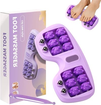Verstelbare Voetmassage Roller Set voor Thuis en Kantoor, Dubbele Voetmassager met Acupressuurpen voor Ontspanning en Pijnverlichting