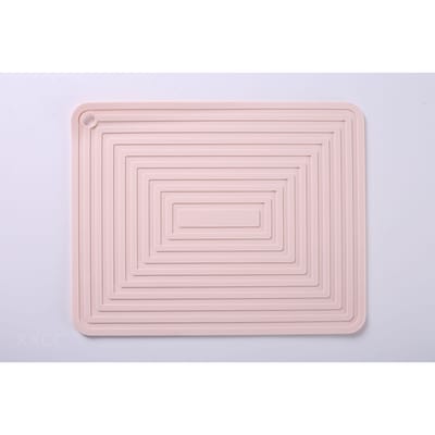 set de table carré épaissi isolation thermique antidérapant ondulé pour table de cuisine 28x22cm&Rectangular rose clair
