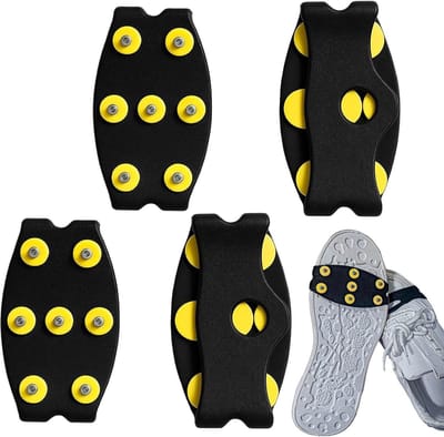 Schoenspikes voor winterse omstandigheden, ideaal voor ijs en sneeuw, 7 spikes per paar, perfect voor wandelschoenen en outdoor activiteiten