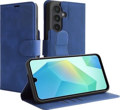 Cazy hoesje geschikt voor Samsung Galaxy A36 / A56 Hoesje met Pasjeshouder - Premium Bookcase - Blauw